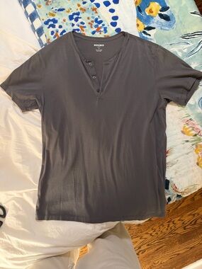 Bonobos Charcoal Short-Sleeve Henley Shirt